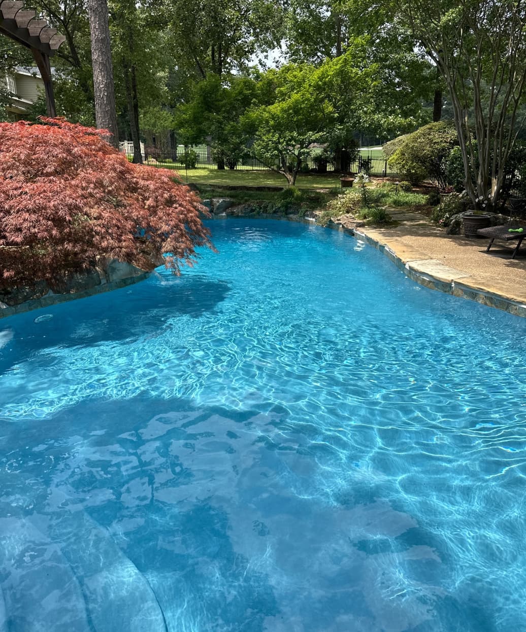fresh pool and greenery